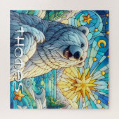 Polar Beer Faux Glas in lood gepersonaliseerd Legpuzzel (Horizontaal)