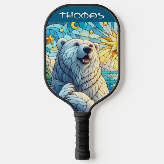 Polar Beer Faux Glas in lood gepersonaliseerd Pickleball Paddle (Voorkant)
