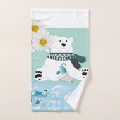 Polar Beer Fish Daisy Floral Bathroom Towel Bad Handdoek (Handdoek)