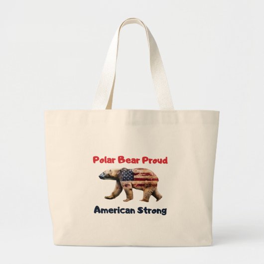 Polar Beer Flag Amerika Grote Tote Bag (Voorkant)