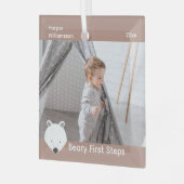 Polar Beer Foto Baby eerste stappen Kerstmis Glas Ornament (Voorkant links)