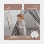 Polar Beer Foto Baby eerste stappen Kerstmis Glas Ornament (Achterkant)