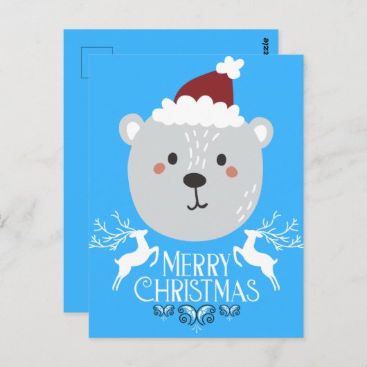 Polar Beer Funny Feestdagen Blue Briefkaarten (Voorkant / Achterkant)