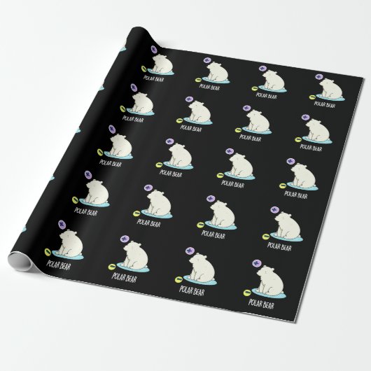 Polar Beer Funny Science Pun Dark BG Cadeaupapier (Uitgerold)