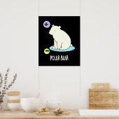 Polar Beer Funny Science Pun Dark BG Poster (Keuken)