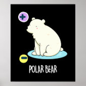 Polar Beer Funny Science Pun Dark BG Poster (Voorkant)