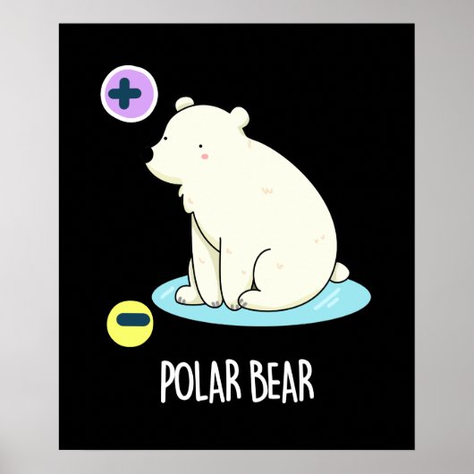 Polar Beer Funny Science Pun Dark BG Poster (Voorkant)