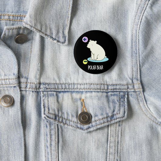 Polar Beer Funny Science Pun Dark BG Ronde Button 5,7 Cm (In situ)