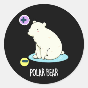 Polar Beer Funny Science Pun Dark BG Ronde Sticker