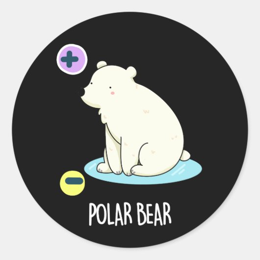 Polar Beer Funny Science Pun Dark BG Ronde Sticker (Voorkant)