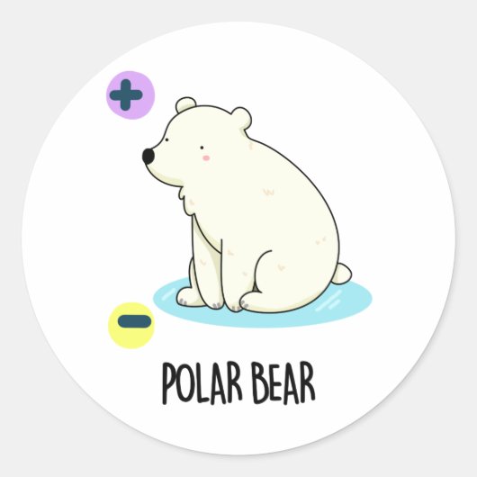 Polar Beer Funny Science Pun Ronde Sticker (Voorkant)