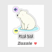 Polar Beer Funny Science Pun Sticker (Vel)