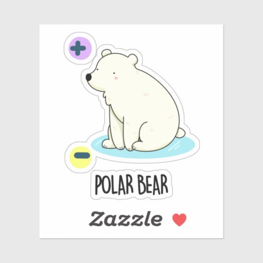 Polar Beer Funny Science Pun Sticker (Vel)