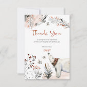 Polar Beer gebladerte verbrand Sinaasappel Baby sh Bedankkaart (Voorkant)