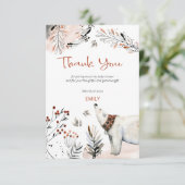 Polar Beer gebladerte verbrand Sinaasappel Baby sh Bedankkaart (Staand voorkant)