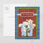 Polar Beer Geen Peeking Kerst Kaarten Feestdagenkaart (Voorkant / Achterkant)