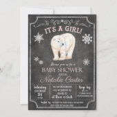 Polar Beer Girl Baby shower Invitation Kaart (Voorkant)