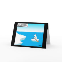 Polar Beer Global Warming Cartoon Wenskaart