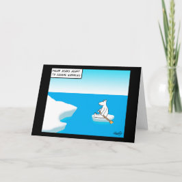 Polar Beer Global Warming Cartoon Wenskaart Kaart