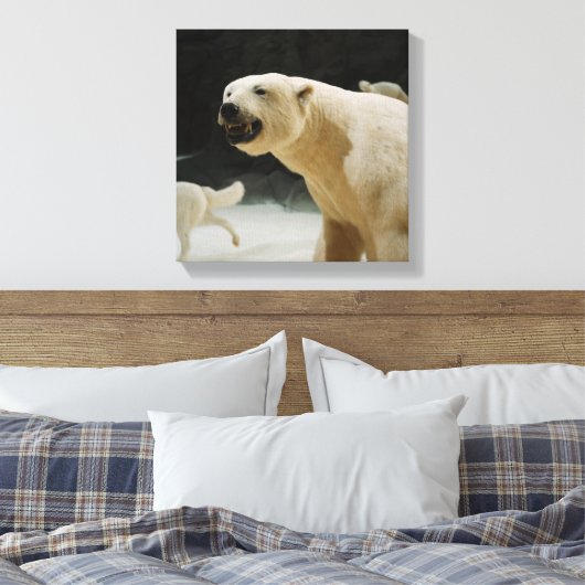 Polar Beer Grin Canvas Afdruk (Insitu (Slaapkamer))