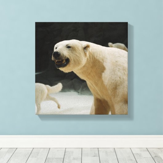 Polar Beer Grin Canvas Afdruk (Insitu (Houten vloer))