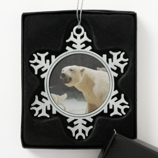 Polar Beer Grin Tin Sneeuwvlok Ornament (Kistje)