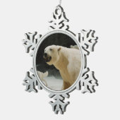 Polar Beer Grin Tin Sneeuwvlok Ornament (Rechts)