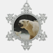Polar Beer Grin Tin Sneeuwvlok Ornament (Voorkant)