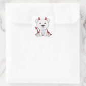 Polar Beer Halloween Cute Devil Kinder Witches Squ Vierkante Sticker (Tas)