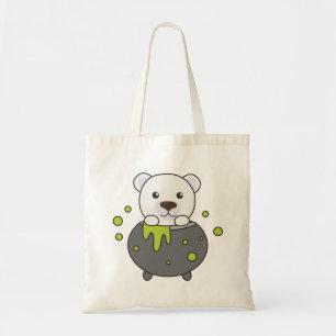 Polar Beer Happy Halloween Cauldron Bat Canvas tas