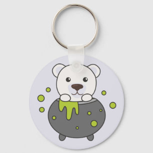 Polar Beer Happy Halloween Cauldron Bat Sleutelhan Sleutelhanger