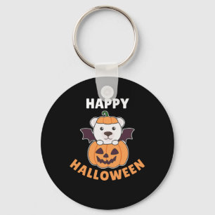 Polar Beer Happy Halloween pompoen vleermuiskostuu Sleutelhanger