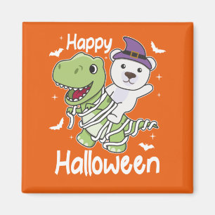Polar Beer Happy Halloween T-rex Mummy Costume Magneet