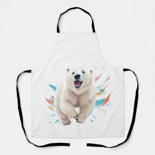 Polar Beer Happy Speelse Leuk Springen Lucht Joyfu Schort