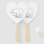 Polar Beer hart hand ventilatoren Handwaaier (Voorkant en achterkant)