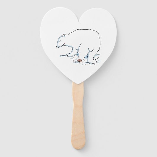 Polar Beer hart hand ventilatoren Handwaaier (Voorkant)