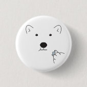 Polar Beer Het eten van een Marshmallow Ronde Button 3,2 Cm (Voorkant)