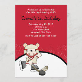 Polar Beer Hockey Sports Birthday Invitation Kaart