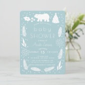 Polar Beer Holiday Foliage Baby shower Invitation Feestdagenkaart (Staand voorkant)