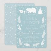 Polar Beer Holiday Foliage Baby shower Invitation Feestdagenkaart (Voorkant / Achterkant)