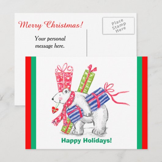 Polar Beer Holiday Giften Feestdagenkaart (Voorkant / Achterkant)