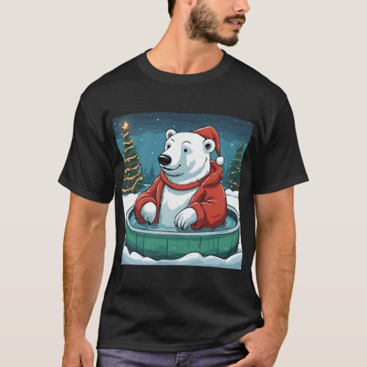 Polar Beer Hot Tub Christmas T-shirt (Voorkant)