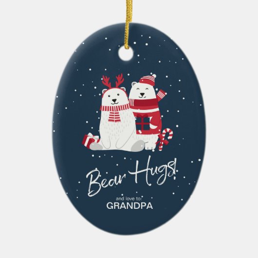 Polar Beer Hugs Foto Template ID851 Keramisch Ornament (Voorkant)