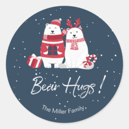 Polar Beer Hugs Kerstmis ID851 Ronde Sticker
