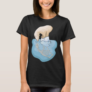 Polar Beer Ice Floe Skull Skelet Klimaatveranderin T-shirt