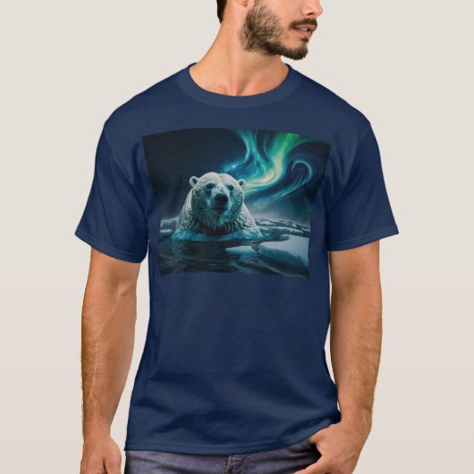 Polar Beer, Ice Floes en Aurora Art T-shirt (Voorkant)
