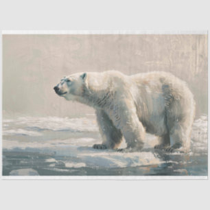 Polar Beer Ice Flow Schilderij Art Decoupage Tissuepapier