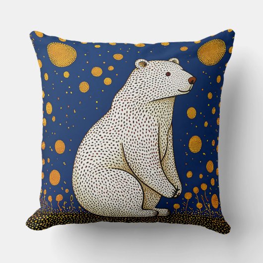 Polar Beer Illustratie Kussen (Voorkant)