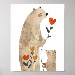 Polar Beer Illustratie Waterverf Kwekerij Kamer Poster