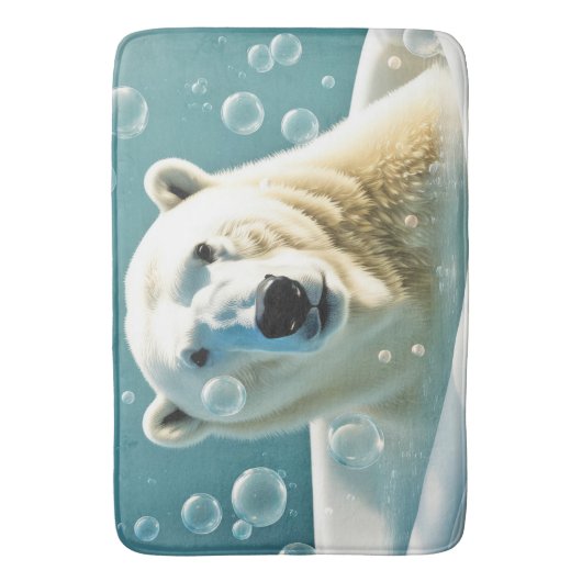 Polar Beer in bubbelbad Badmat (Voorkant Verticaal)